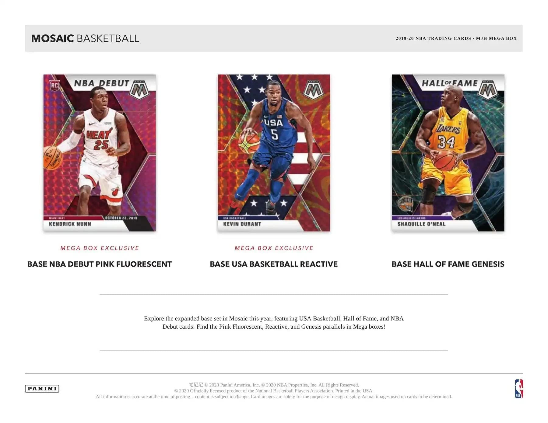 Amazon.com: 2019-20 Panini MOSAIC Basketball Card Factory Sealed